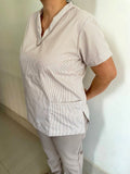 Khaki Stripe Francesca with Khaki Pants