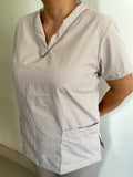 Khaki Stripe Francesca with Khaki Pants