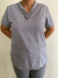 Grey Stripe Francesca with Grey Pants