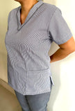 Grey Stripe Francesca with Grey Pants