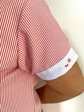 Candy Stripe with Red Embroidery