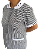 Black Checkered with Embroidered Collar