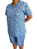 Blue Paisley V Neck