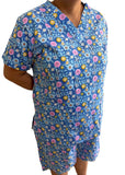 Blue Paisley V Neck