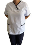 White and Navy Francesca