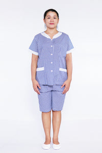 Royal Blue Checkered Cotton