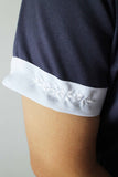 Navy Blue with White Embroidery