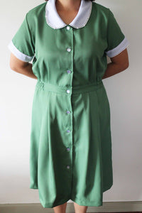 Moss Green with Lace Trim Collar